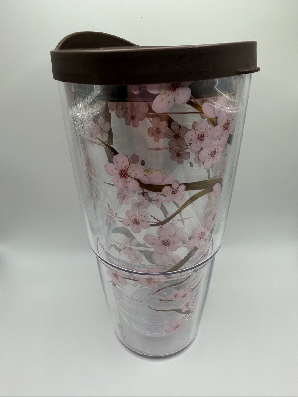 tervis Cherry Blossom Tumbler with Brown Lid